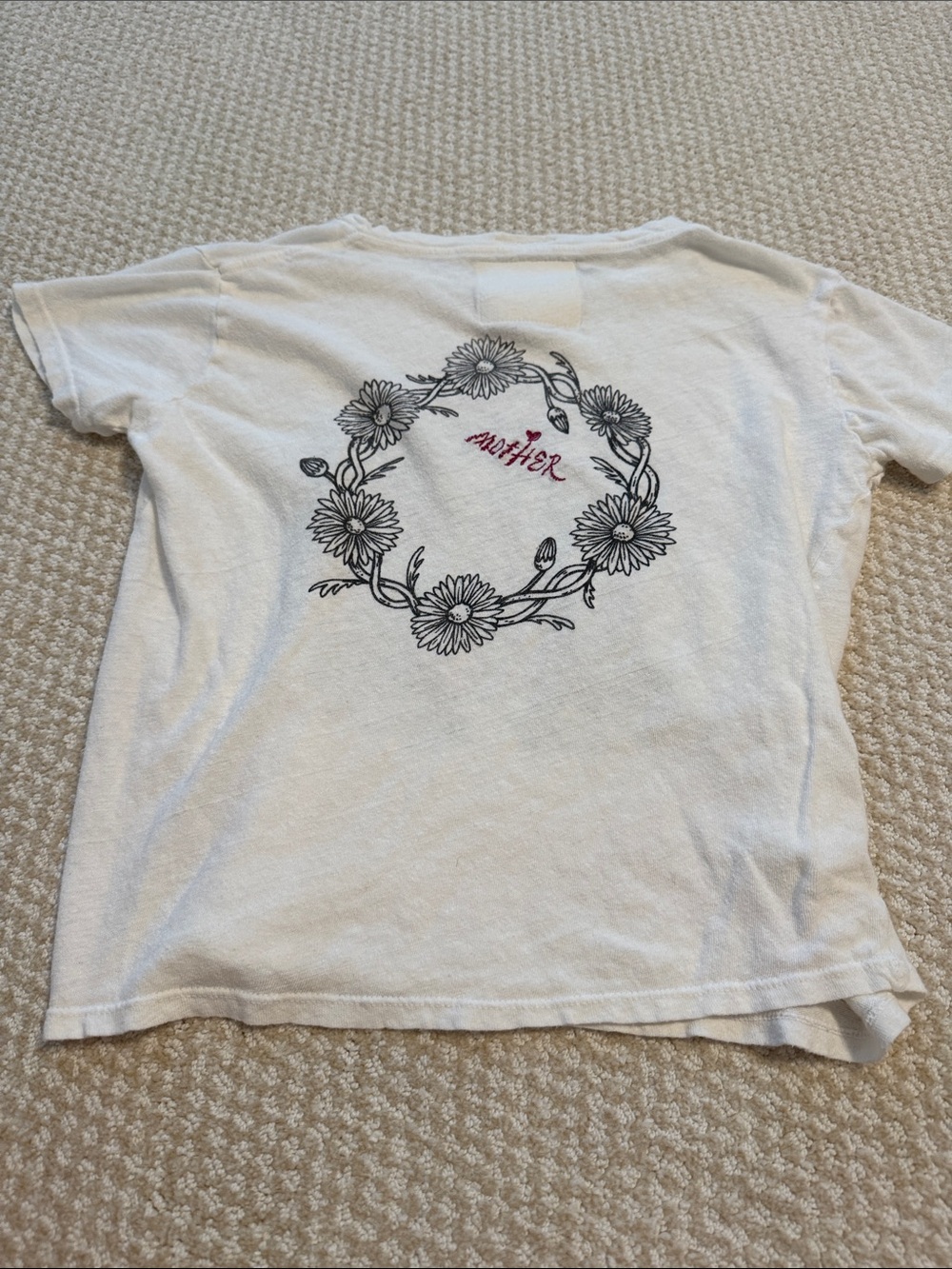 MOTHER White Graphic Tee with Floral 'Reap What You Sow' Print - Picture 3 of 4